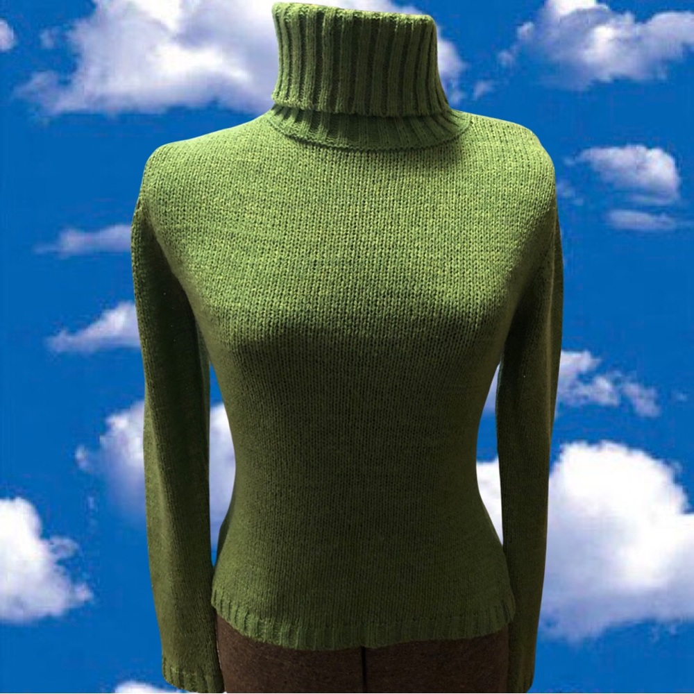 *VINTAGE - Green woven turtleneck* - Y2K